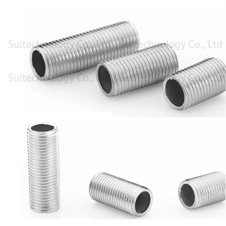 2 pièces M10 vis à dents complètes Tube droit creux pôle diamètre 10mm dent extérieure galvanisée la