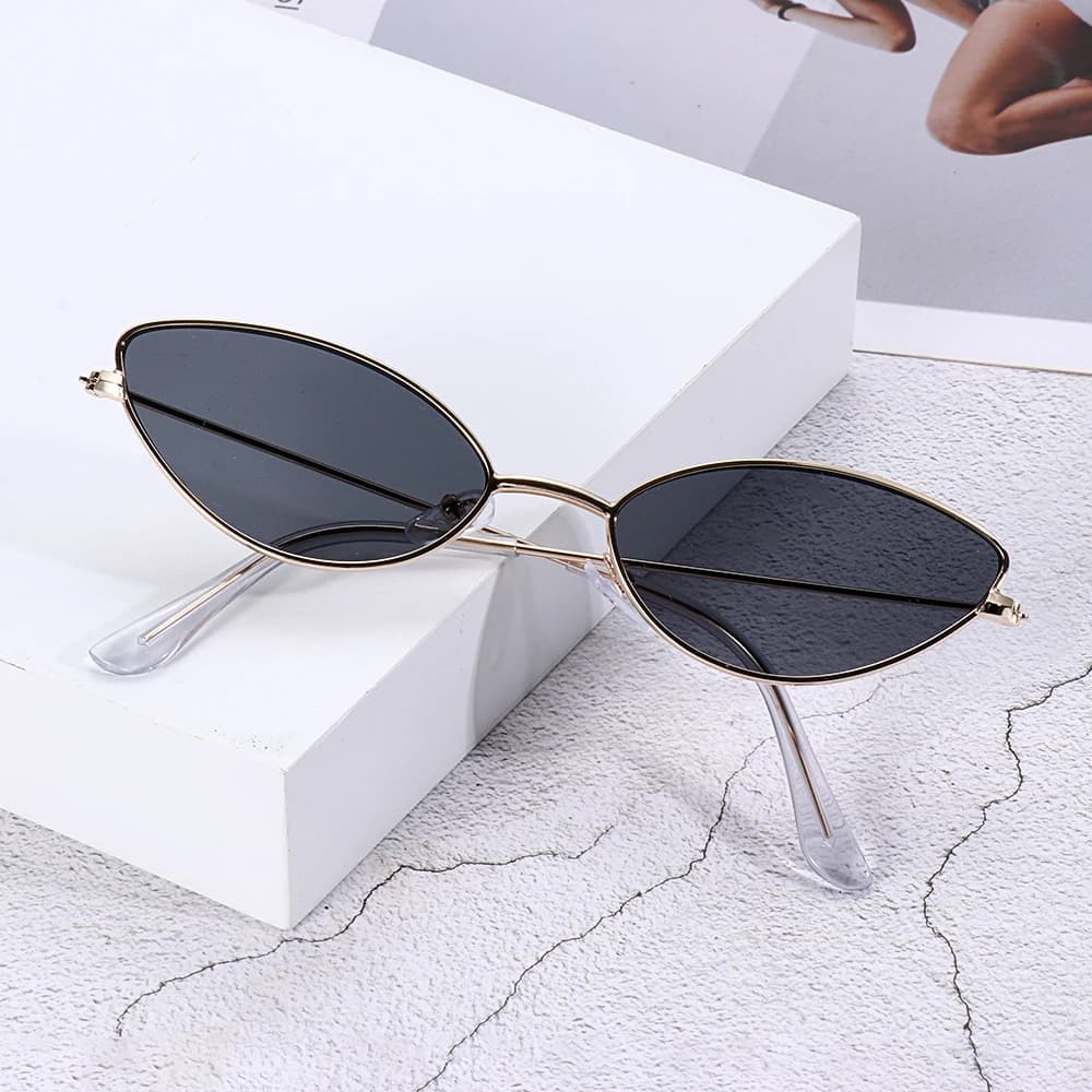 Lunettes de soleil œil de chat vintage pour femmes, petites lunettes de soleil rétro, nuances UV400,
