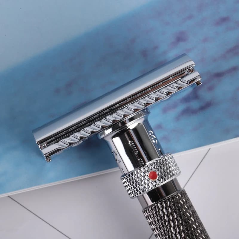 Yaqi – rasoir de sécurité réglable pour hommes, couleur Chrome et bronze à coupe finale
