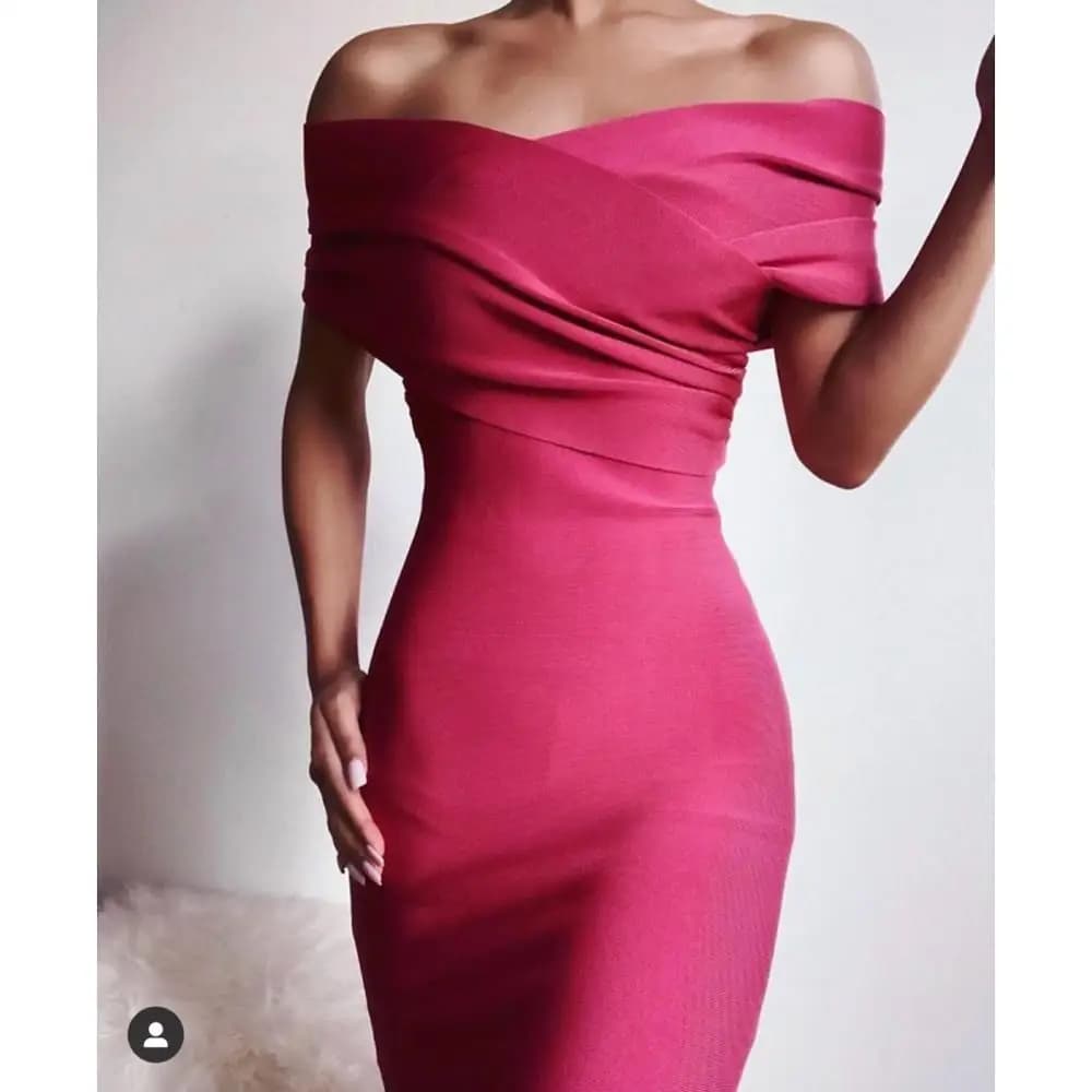 Moonccloset nouvel été 5 couleurs Sexy mode femmes épaules nues robe de pansement vert boîte de nuit