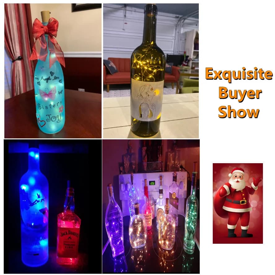 Cordes d'éclairage LED en liège pour vin, 1M/2M/3M, lumières de bouteille pour fête, mariage, noël, 