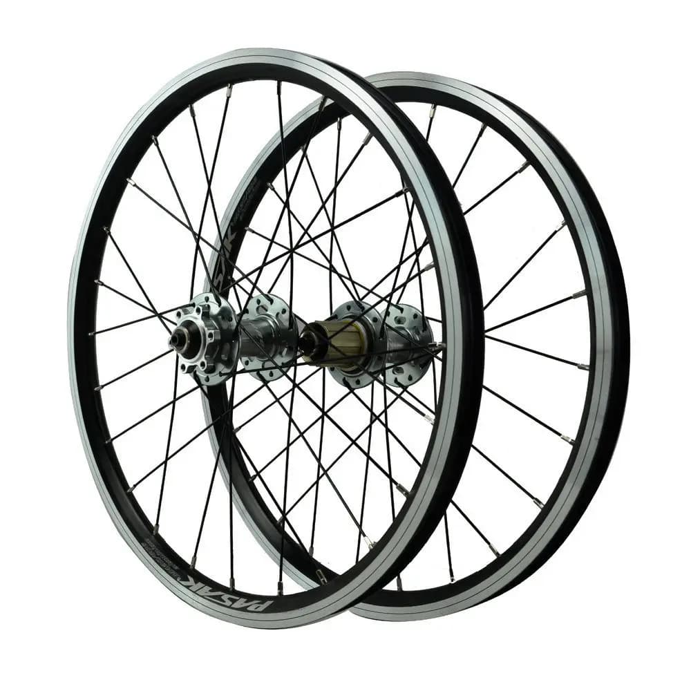 Paire de roues de vélo pliant, frein à disque, frein à jante en V, 24H, valve AV, moyeux à roulement