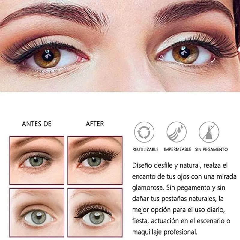8 pièces, 2 paires de faux cils magnétiques 3D, cils magnétiques, outils de maquillage, extensions d