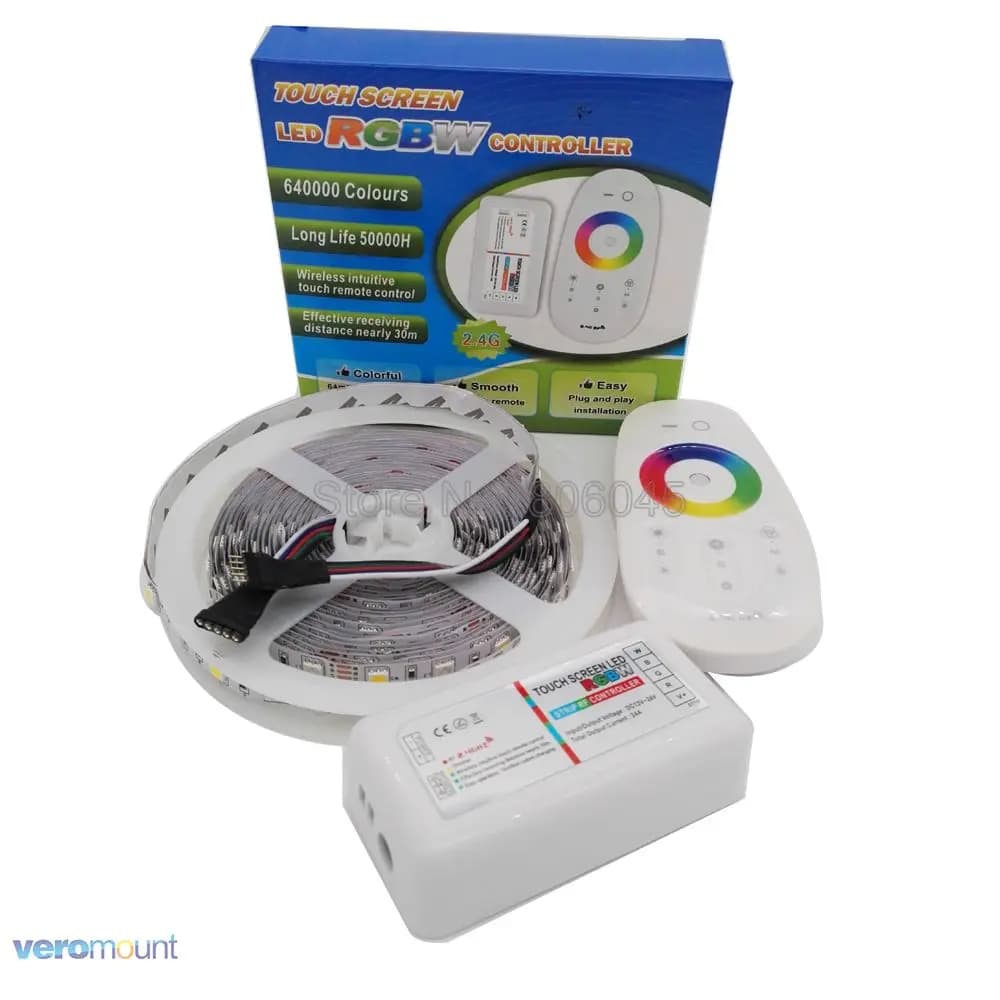 Ensemble de bandes LED étanches, 5m, 12V, 5050, RGBW, RGBWW, IP20, IP65, IP67, télécommande 2.4G, ad