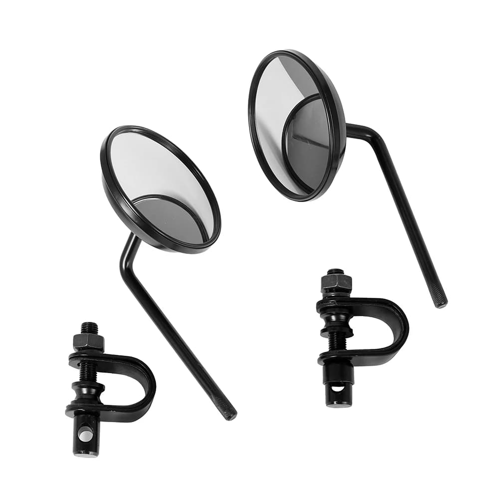 Paire de rétroviseurs de guidon de moto ronds convexes à clipser 22-25mm noir rétro pour Harley Hond