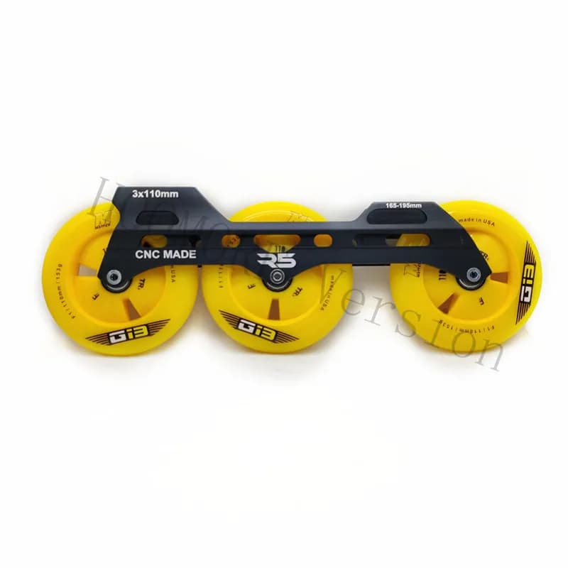Base de patinage en ligne Slalom Speed Transfer, R5 Unbalance Rub Frame, Matter Yellow Green, F1 Gi3
