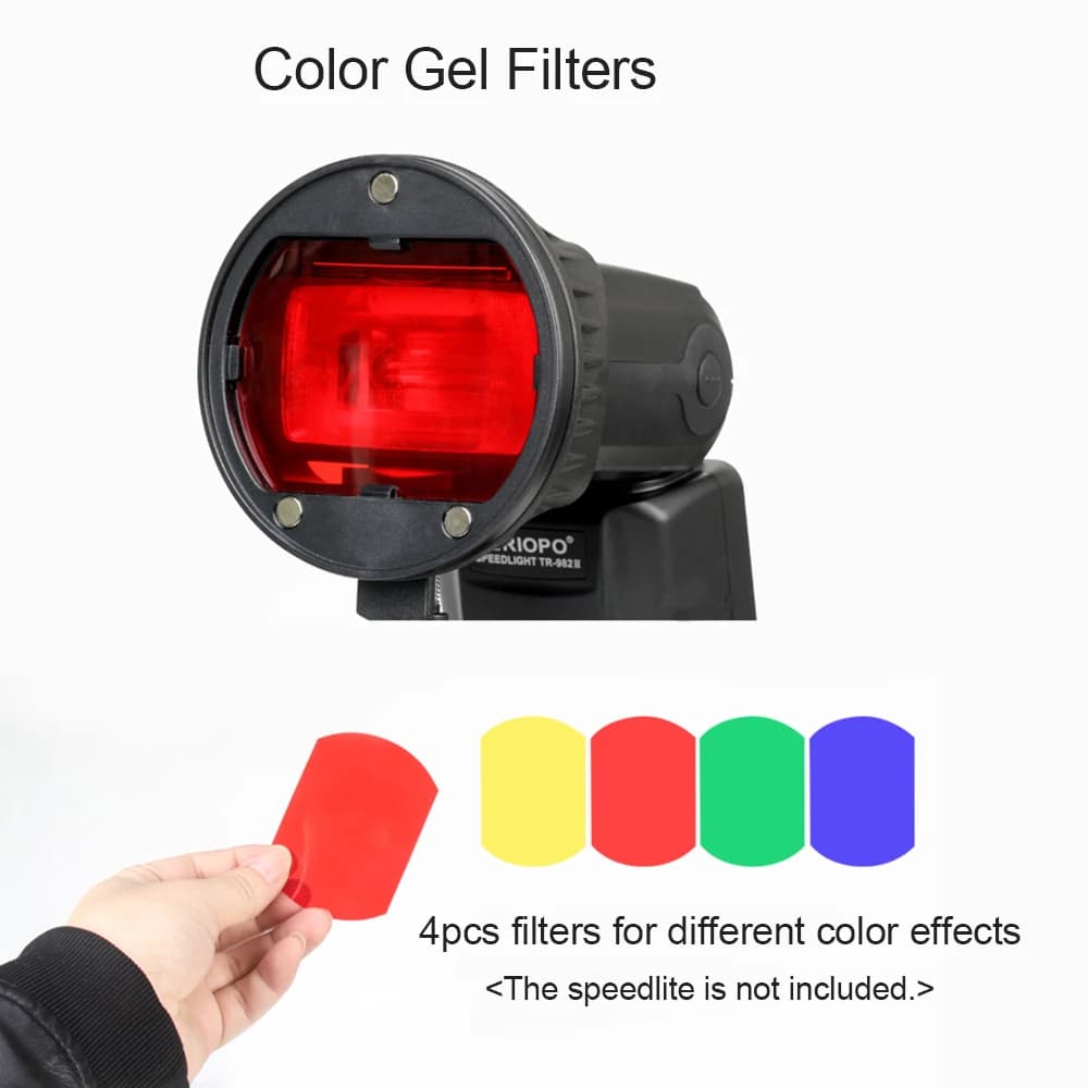 Mcoplus – diffuseur de Flash en nid d'abeille, réflecteur de rebond avec filtre de bande de Gel magn