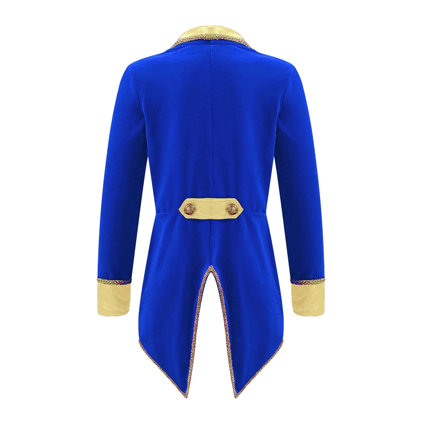 Costume de cirque pour enfants, maître de cérémonie ou magicien, veste longue à revers en velours, p