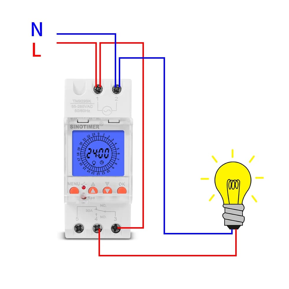 Module Din analogique numérique 24 heures, interrupteur de temps rétro-éclairé, grand écran LCD, min