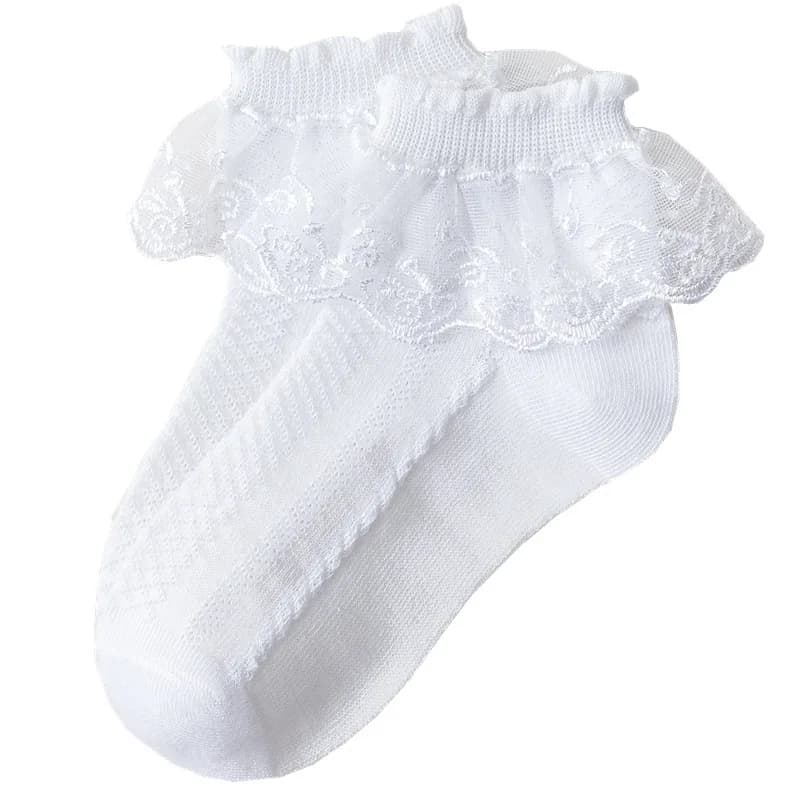 10 paires/lot bébé filles enfants chaussettes dentelle à volants princesse maille enfants cheville c