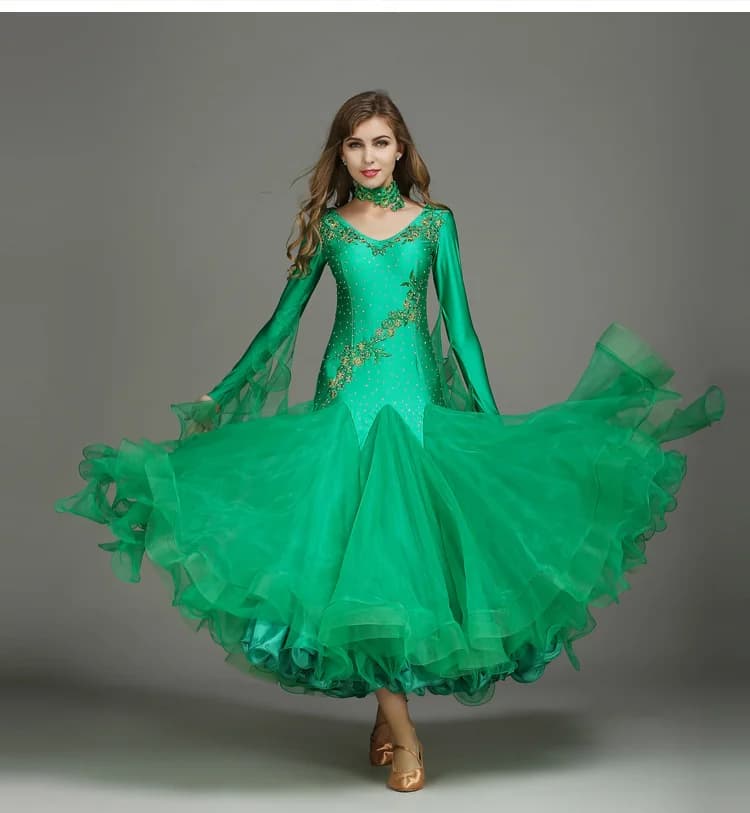 Robe de Rhblanche à manches longues, robes de valse pour salle de Rh, robe de danse phtaltroot, robe