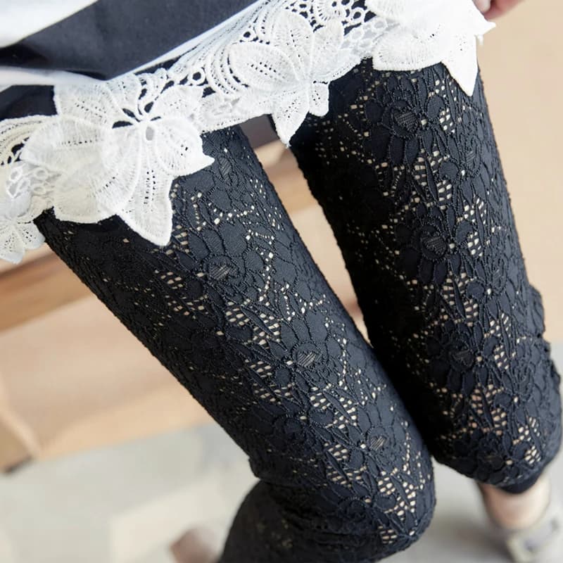 Leggings taille haute en dentelle pour femmes, pantalon transparent, extensible, sexy, rétro, couleu
