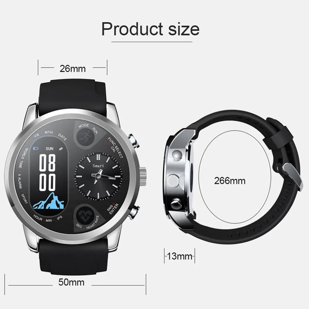 T3PRO t3 montre hybride double temps mouvement à Quartz japonais écran IPS affichage des messages ra