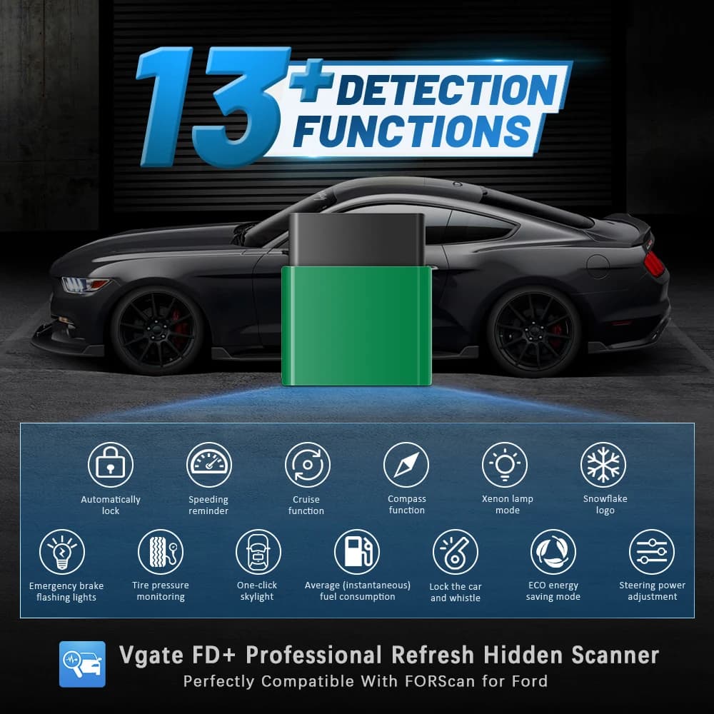 Vgate vLinker ineau ELM327 FORScan pour Ford Scan, outil de diagnostic de voiture OBD2, EAU automati