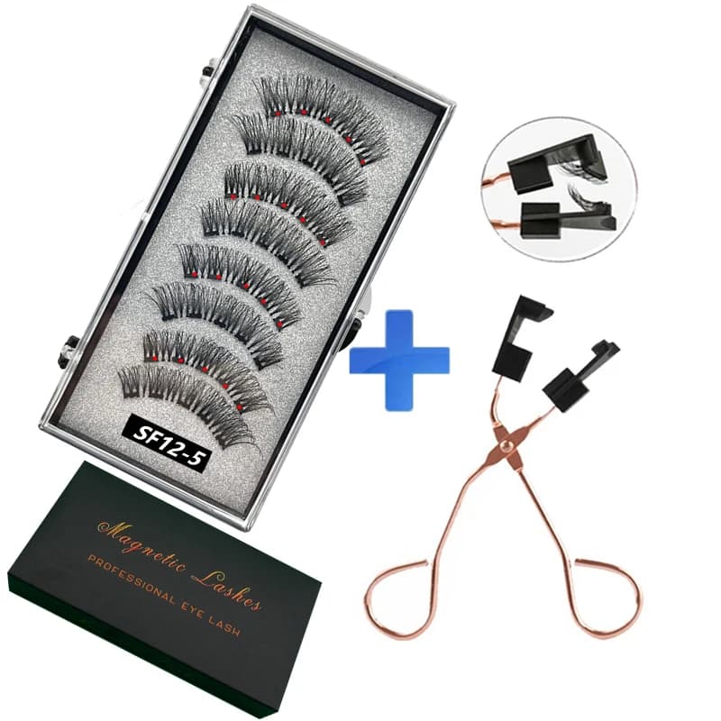 8 pièces, 2 paires de faux cils magnétiques 3D, cils magnétiques, outils de maquillage, extensions d