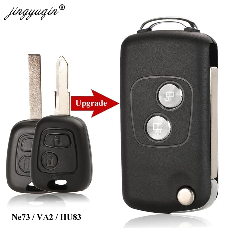 Jingyuqin 2 BTN modifié clé de voiture à distance pour Citroen C1 C2 C3 C4 Picasso Xsara Peugeot 206