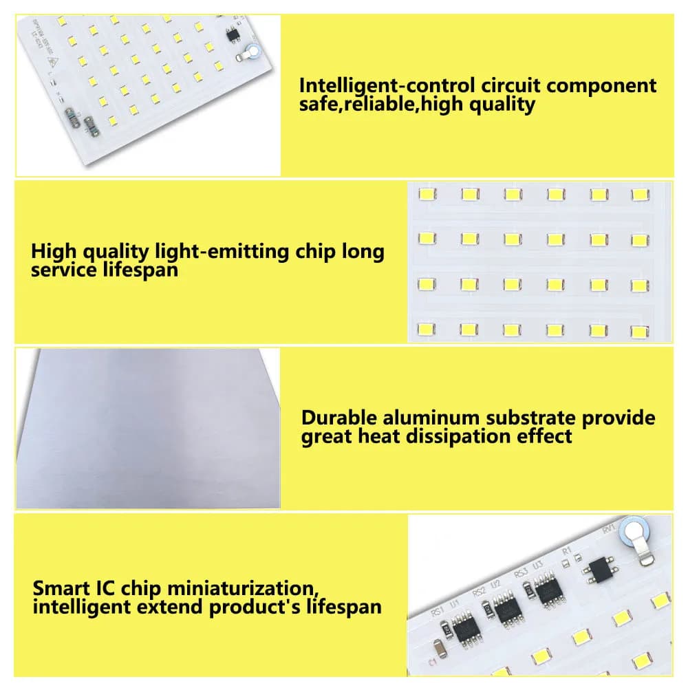 LED COB lampe perle 10W 20W 30W 50W 100W 150W 200W AC 220V Smart IC pas besoin de pilote bricolage p