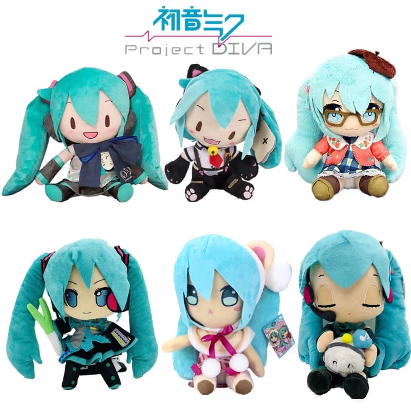 Peluche Hatsune Miku de 25 à 32cm, dessin animé japonais, poupée douce, oreiller futur, mignon, cade