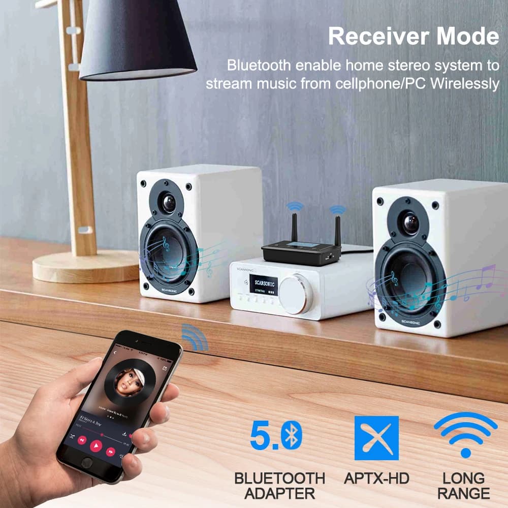 1Mii B03+ transmetteur récepteur Bluetooth 3.5, aptX LL HD, 5.0mm Aux Audio, adaptateur pour TV PC, 