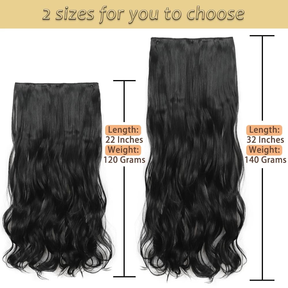 NICESY synthétique longue ondulée 5 Clips Extensions de cheveux 22 pouces/32 pouces pince sur Extens