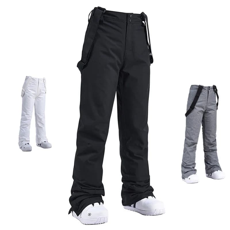 Haute qualité hommes femmes hiver épais chaud pantalons de ski coupe-vent imperméable à bretelles pa