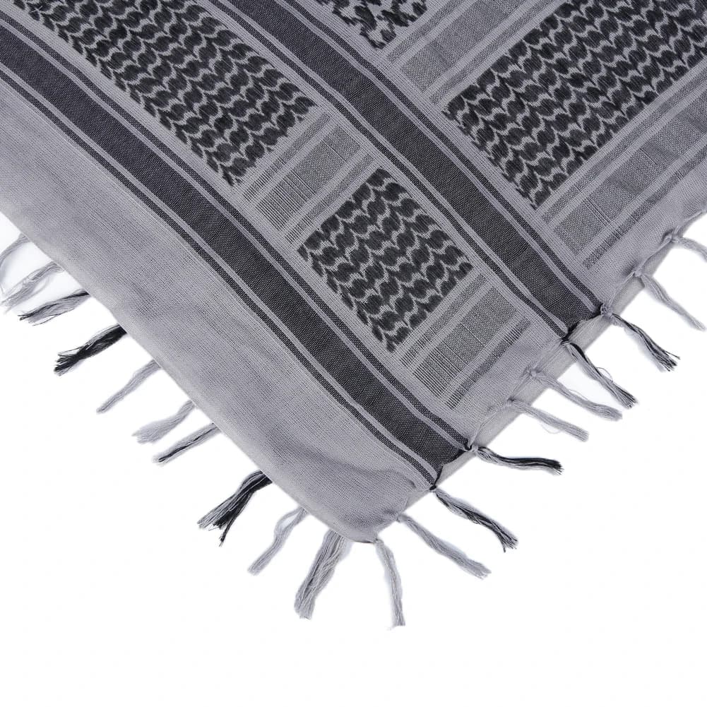 Foulard Keffiyeh Shemagh 110*110 cm, écharpe carrée du désert avec pompon pour la chasse, la randonn