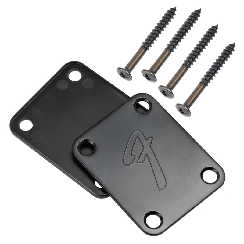 Plaque de cou pour guitare, 4 boulons, Chrome/noir, Logo Strat/Tele, grande vente, 70s