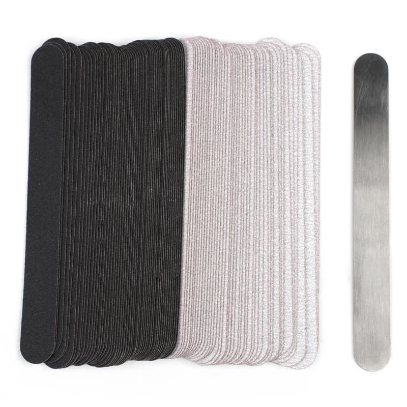 Lime à ongles de remplacement droite 100/180/240 10 pièces papier de verre amovible gris/noir avec p