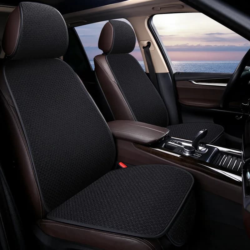 Housse de Protection pour siège de voiture en lin, coussin avant et arrière, tapis de Protection pou
