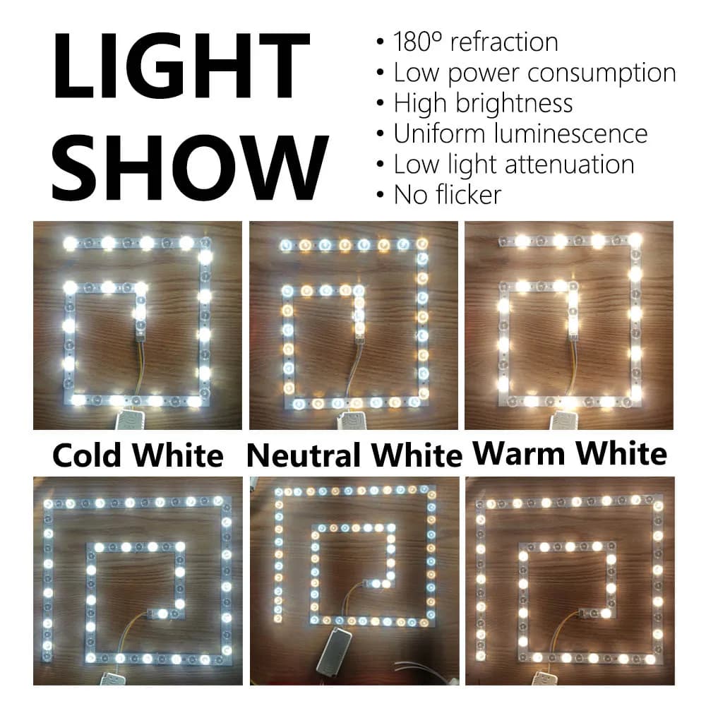 Panneau lumineux LED pour salon, 20W 40W, panneau lumineux carré haute puissance, Source de lampe à 