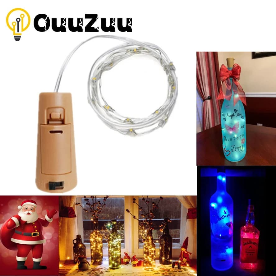 Cordes d'éclairage LED en liège pour vin, 1M/2M/3M, lumières de bouteille pour fête, mariage, noël, 