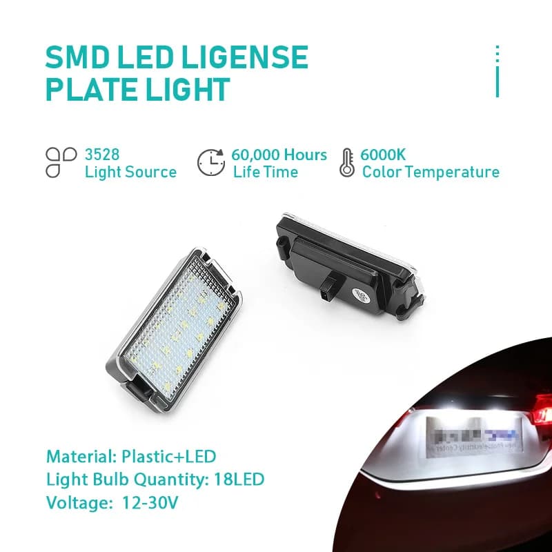 2 pièces/ensemble Canbus voiture numéro LED feux de plaque d'immatriculation pour Seat Altea 2004 20
