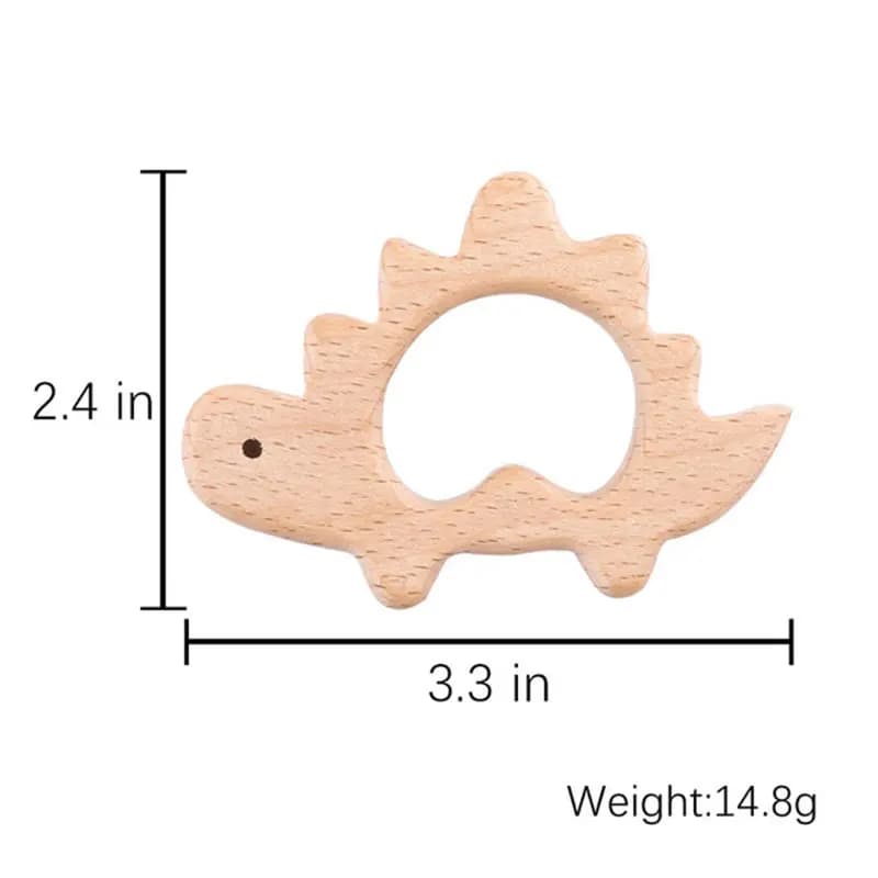 Lot d'anneaux de dentition en hêtre sculptés en forme d'animaux pour bébé,jouets pour enfant, penden