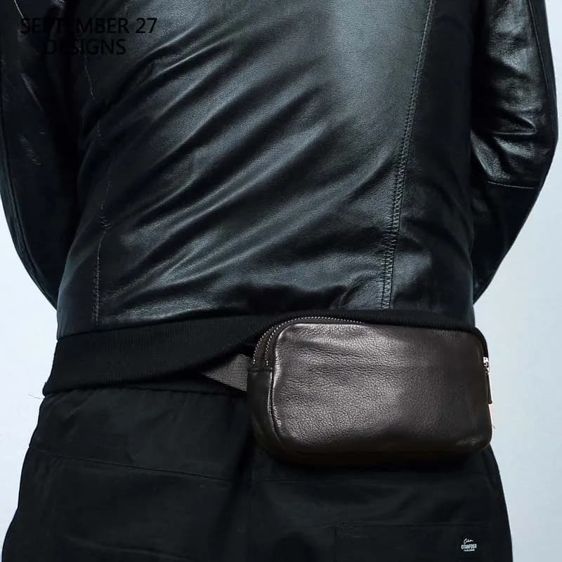 Sac de ceinture en cuir véritable pour hommes, nouveaux sacs de poitrine, petit messager fait à la m