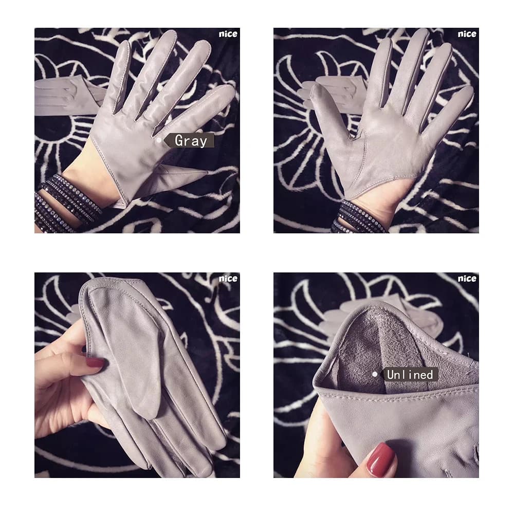 Gants de Protection Solaire en Cuir group pour Femme, Demi-l'hypothèse, en Peau de Mouton group, pou