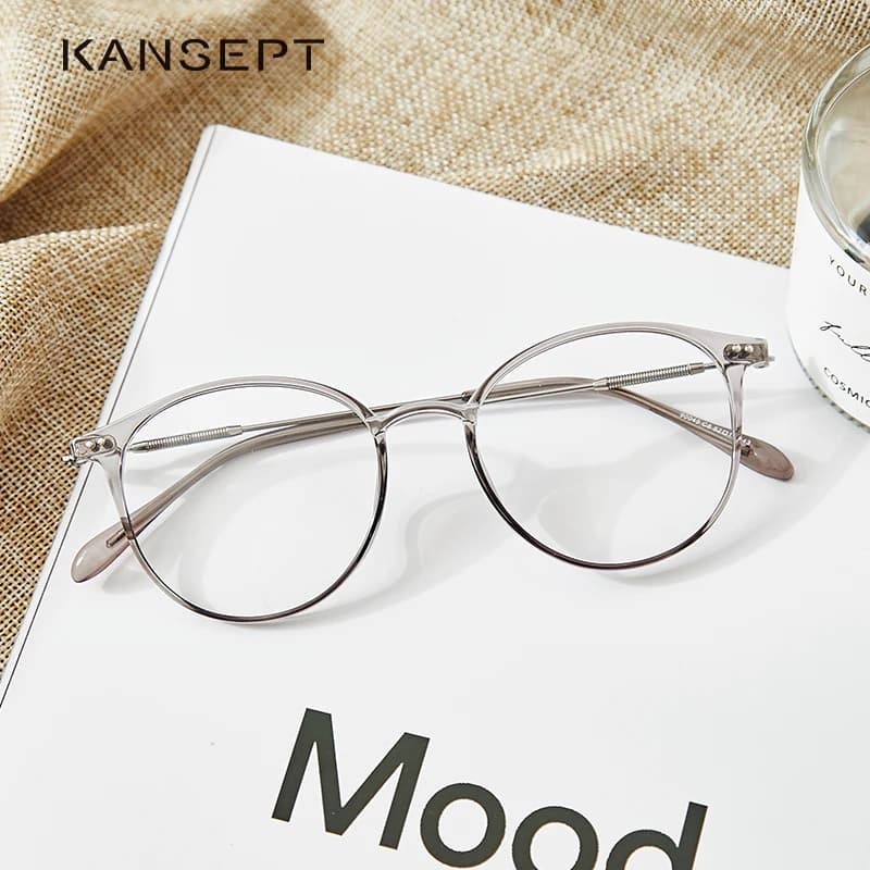 KANSEPT lunettes rondes cadre femmes ultraléger mode myopie Prescription lunettes montures acétate l
