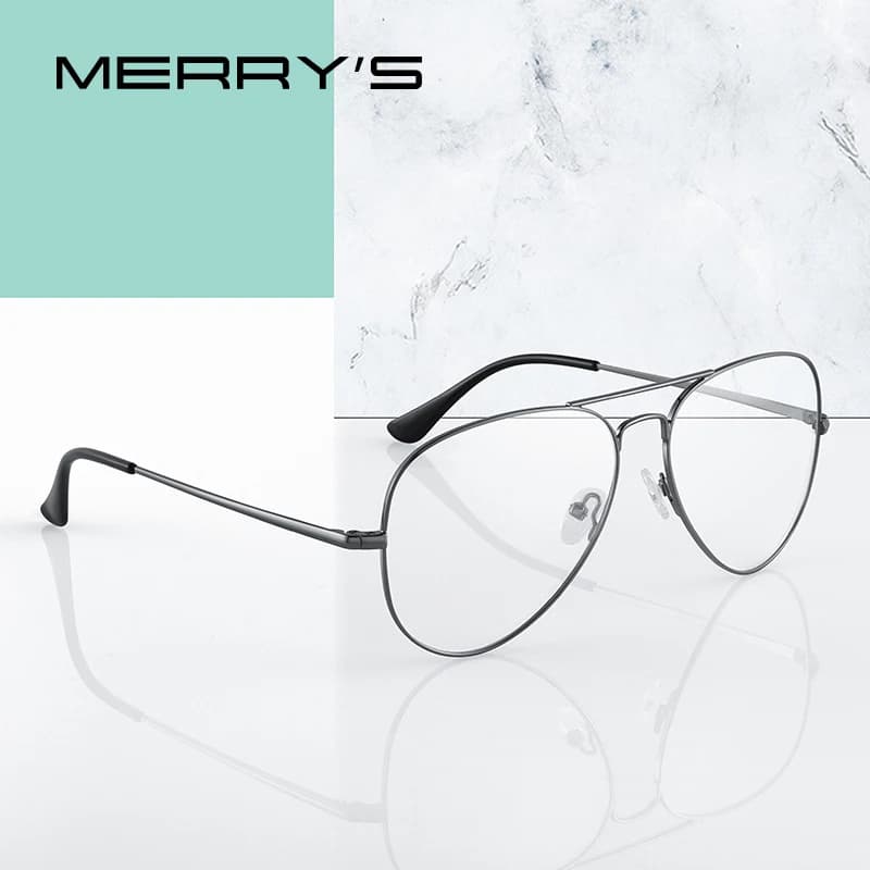 MERRYS DESIGN hommes classique pilote lunettes cadre femmes mode myopie Prescription lunettes montur