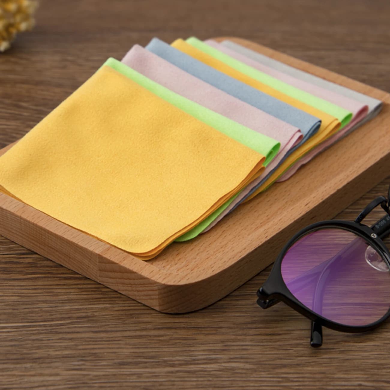 Chiffon de nettoyage de lunettes en microfibre, 5 pièces, adaptable pour écrans, lentilles en Nylon 