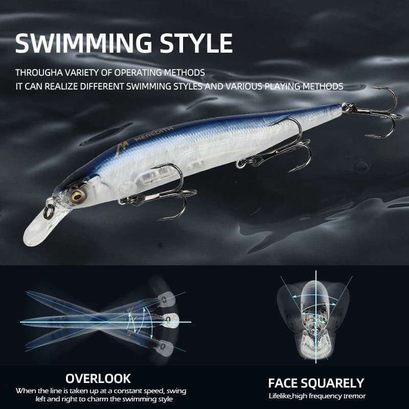 MEREDITH ITO SHINER-115SP système de poids en tungstène leurres de pêche supérieurs vairon Wobbler q
