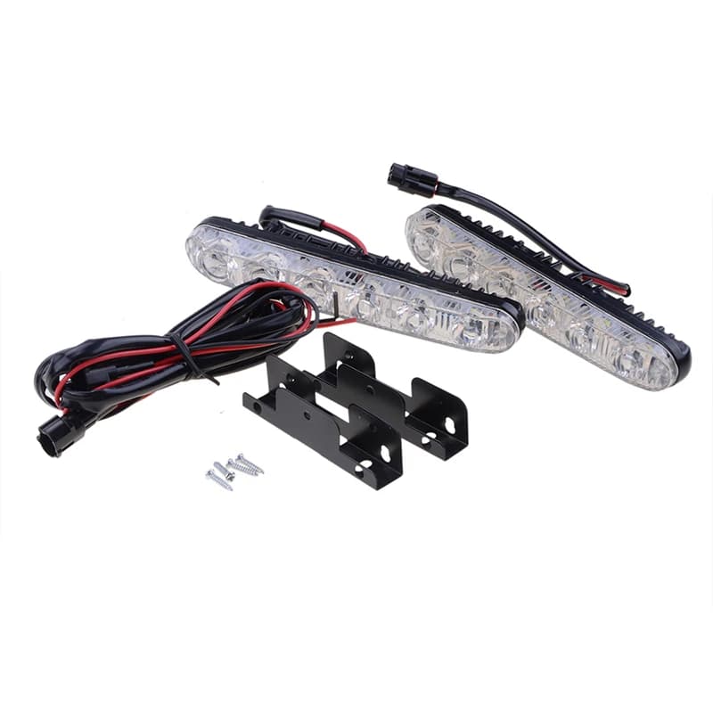 Haute qualité 2 pièces voiture DRL assemblage feux de jour antibrouillard 6LED blanc froid 12V 10000