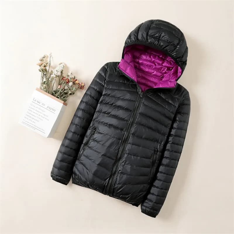 Sanishroly – doudoune réversible pour femme, manteau en duvet de canard blanc Ultra léger, 7XL, auto