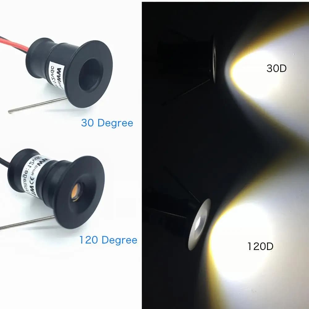 Mini spot LED 1W IP65 12V pour éclairage d'ambiance, idéal pour escaliers, allées, cours, armoires e