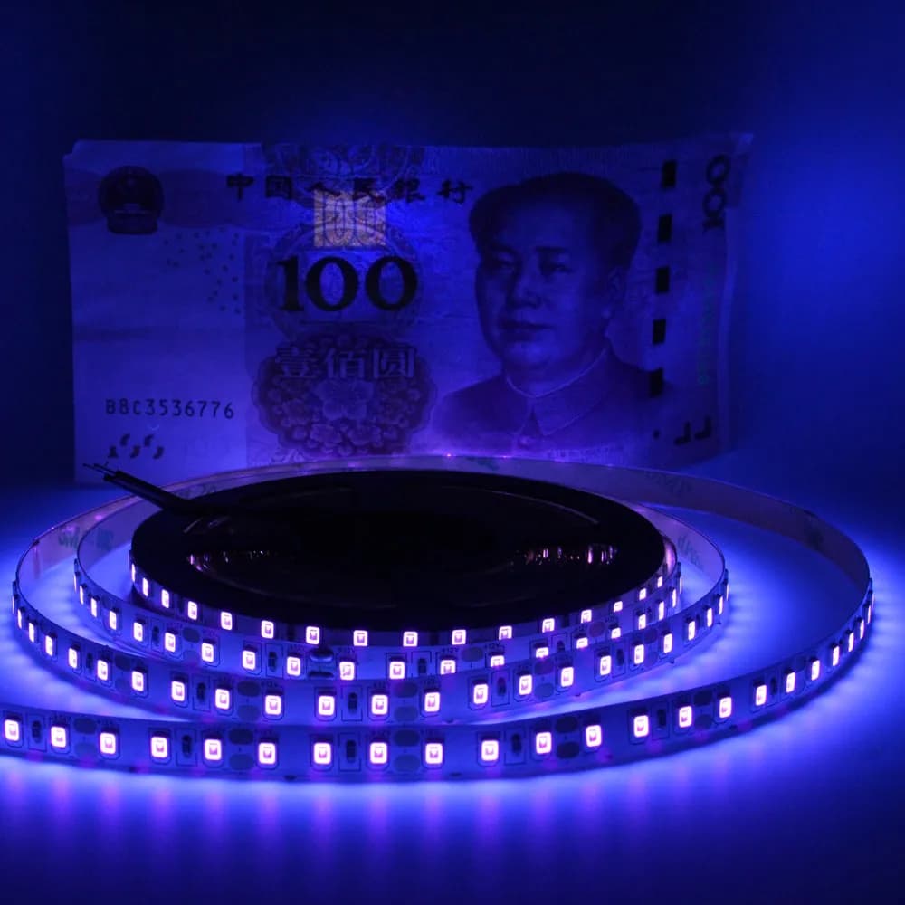Bande lumineuse LED UV 12V 5050 2835 SMD 395-405nm, ruban de Diode LED à rayons ultraviolets, ruban 