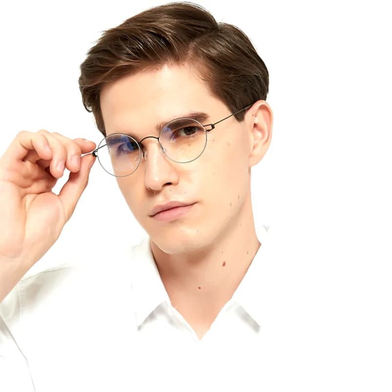 Lunettes rondes rétro sans vis de haute qualité, monture en titane pour hommes et femmes, Design de 