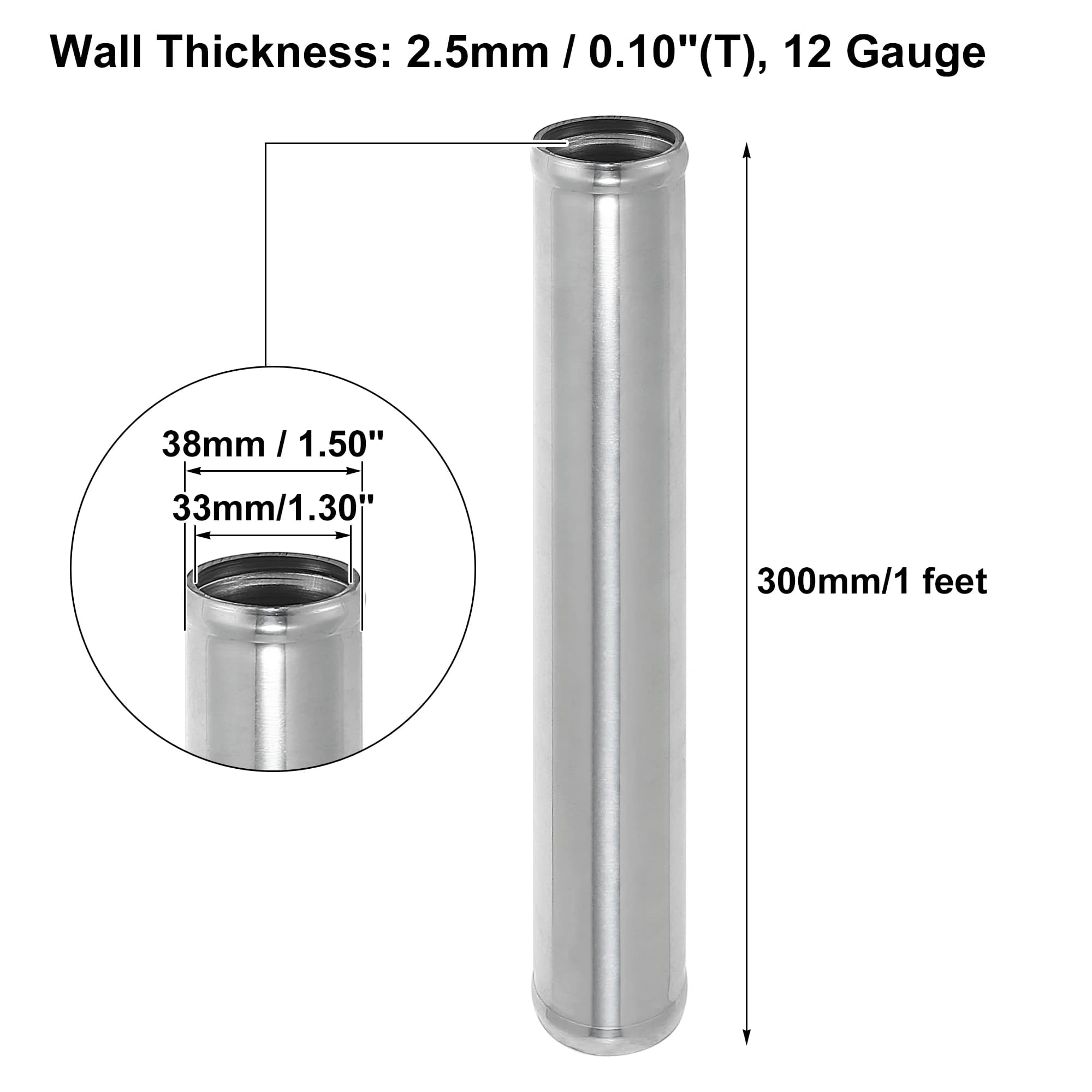 Uxcell – Tube d'admission d'air en alliage d'aluminium, diamètre extérieur 38/45/51/63/76/89/102mm, 