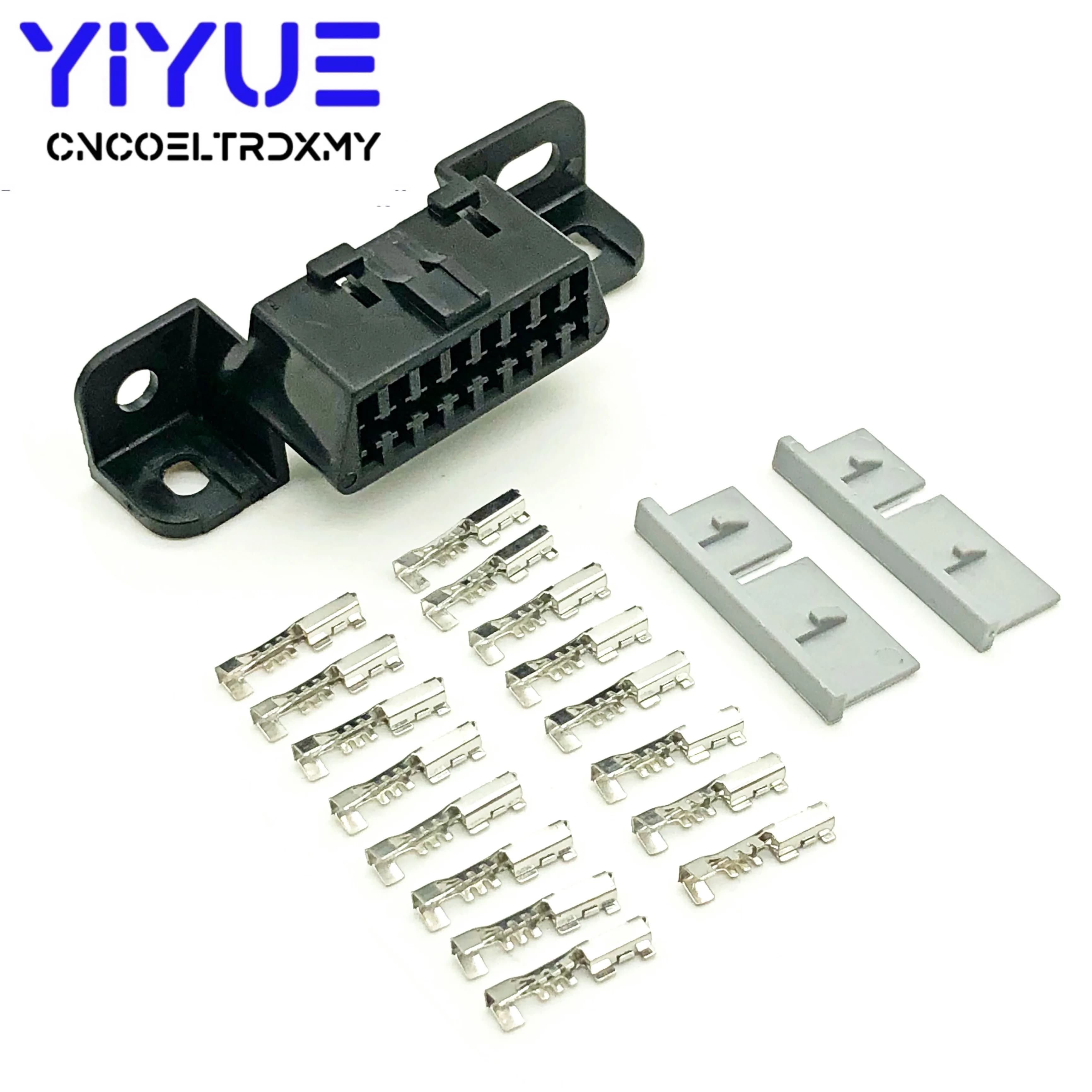 Connecteur femelle OBD2 16 broches, adaptateur Obd 2, Interface de Diagnostic, prises de fil femelle