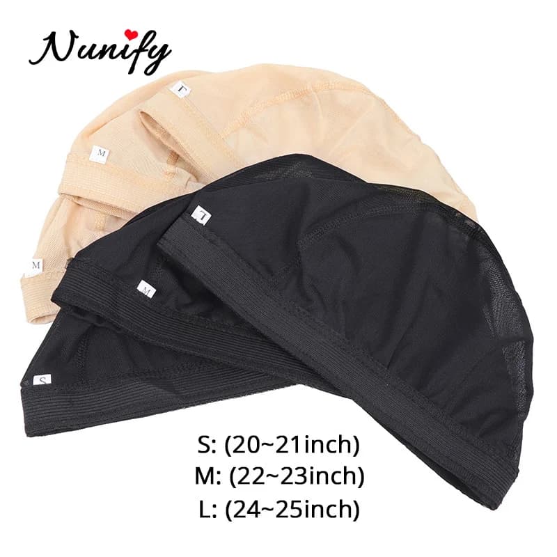 Nunify S/M/L Spandex maille dôme perruque casquette plus facile coudre dans les cheveux extensible t