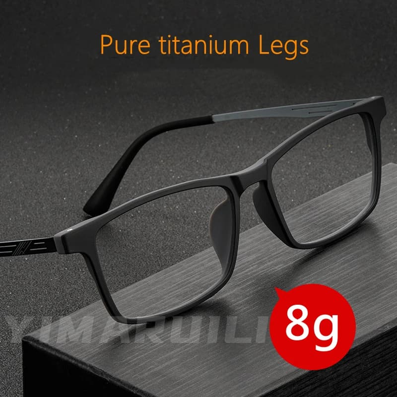 YIMARUILI hommes ultraléger confortable lunettes grande taille TR90 titane myopie hypermétropie opti