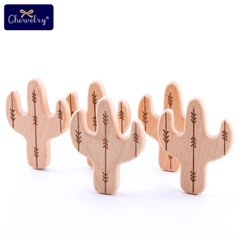 Lot d'anneaux de dentition en hêtre sculptés en forme d'animaux pour bébé,jouets pour enfant, penden