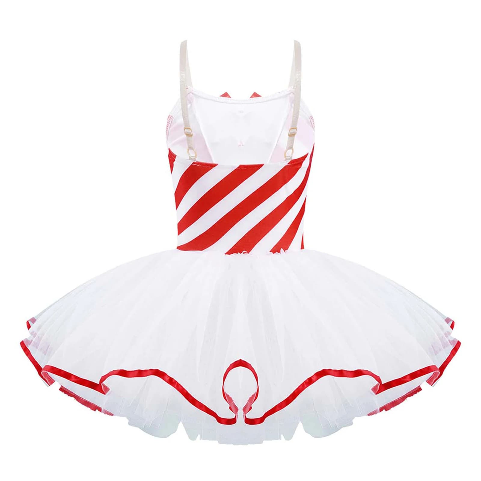 Robe de danse tutu de ballet rayée Candy Cane pour filles, patinage artistique de Noël, costume de d